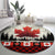 Canada Flag Round Carpet Maple Leaf & Plaid Pattern Design