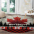 Canada Flag Round Carpet Maple Leaf & Plaid Pattern Design