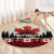 Canada Flag Round Carpet Maple Leaf & Plaid Pattern Design