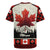 Canada Flag Rugby Jersey Maple Leaf & Plaid Pattern Design