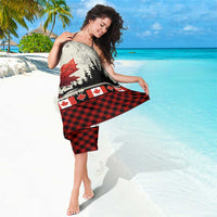 Canada Flag Sarong Maple Leaf & Plaid Pattern Design