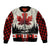 Canada Flag Sleeve Zip Bomber Jacket Maple Leaf & Plaid Pattern Design