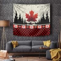 Canada Flag Tapestry Maple Leaf & Plaid Pattern Design