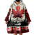 Canada Flag Wearable Blanket Hoodie Maple Leaf & Plaid Pattern Design