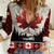 Canada Flag Women Casual Shirt Maple Leaf & Plaid Pattern Design