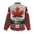 Canada Flag Women Casual Shirt Maple Leaf & Plaid Pattern Design