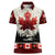 Canada Flag Women Polo Shirt Maple Leaf & Plaid Pattern Design