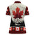 Canada Flag Women Polo Shirt Maple Leaf & Plaid Pattern Design