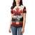 Canada Flag Women Polo Shirt Maple Leaf & Plaid Pattern Design