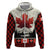 Canada Flag Zip Hoodie Maple Leaf & Plaid Pattern Design