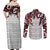 Canada Couples Matching Off Shoulder Maxi Dress and Long Sleeve Button Shirt Haida Art-Inspired Pattern Design