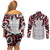 Canada Couples Matching Off Shoulder Short Dress and Long Sleeve Button Shirt Haida Art-Inspired Pattern Design