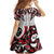 Canada Family Matching Off Shoulder Short Dress and Hawaiian Shirt Haida Art-Inspired Pattern Design