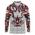 Canada Long Sleeve Polo Shirt Haida Art-Inspired Pattern Design