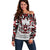 Canada Off Shoulder Sweater Haida Art-Inspired Pattern Design