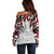 Canada Off Shoulder Sweater Haida Art-Inspired Pattern Design