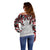 Canada Off Shoulder Sweater Haida Art-Inspired Pattern Design