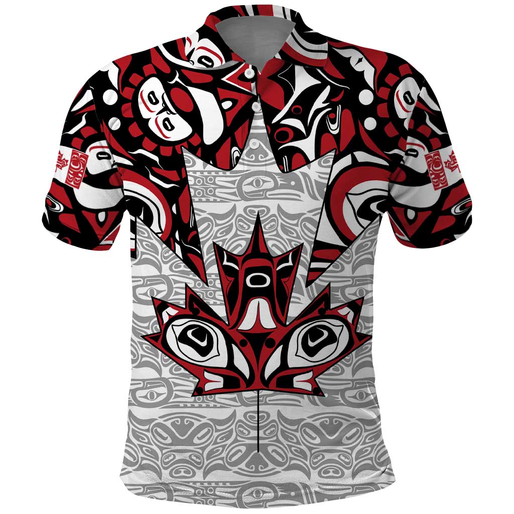 Canada Polo Shirt Haida Art-Inspired Pattern Design