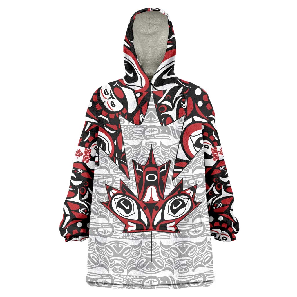 Canada Wearable Blanket Hoodie Haida Art-Inspired Pattern Design