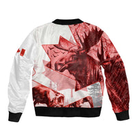 Canada Flag Bomber Jacket Caribou Design with National Symbol