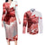 Canada Flag Couples Matching Long Sleeve Bodycon Dress and Long Sleeve Button Shirt Caribou Design with National Symbol