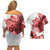 Canada Flag Couples Matching Off Shoulder Short Dress and Hawaiian Shirt Caribou Design with National Symbol