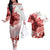 Canada Flag Couples Matching Off The Shoulder Long Sleeve Dress and Hawaiian Shirt Caribou Design with National Symbol