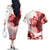 Canada Flag Couples Matching Off The Shoulder Long Sleeve Dress and Hawaiian Shirt Caribou Design with National Symbol