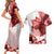 Canada Flag Couples Matching Short Sleeve Bodycon Dress and Hawaiian Shirt Caribou Design with National Symbol