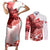 Canada Flag Couples Matching Short Sleeve Bodycon Dress and Long Sleeve Button Shirt Caribou Design with National Symbol