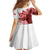 Canada Flag Family Matching Off The Shoulder Long Sleeve Dress and Hawaiian Shirt Caribou Design with National Symbol