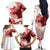 Canada Flag Family Matching Off The Shoulder Long Sleeve Dress and Hawaiian Shirt Caribou Design with National Symbol