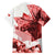 Canada Flag Family Matching Off The Shoulder Long Sleeve Dress and Hawaiian Shirt Caribou Design with National Symbol