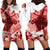 Canada Flag Hoodie Dress Caribou Design with National Symbol