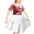 Canada Flag Kid Short Sleeve Dress Caribou Design with National Symbol