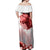 Canada Flag Off Shoulder Maxi Dress Caribou Design with National Symbol