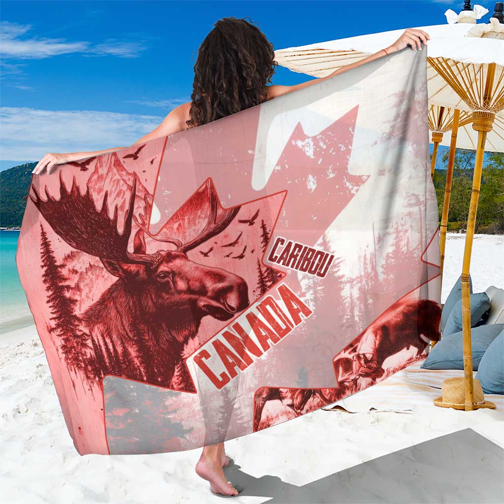 Canada Flag Sarong Caribou Design with National Symbol