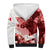 Canada Flag Sherpa Hoodie Caribou Design with National Symbol