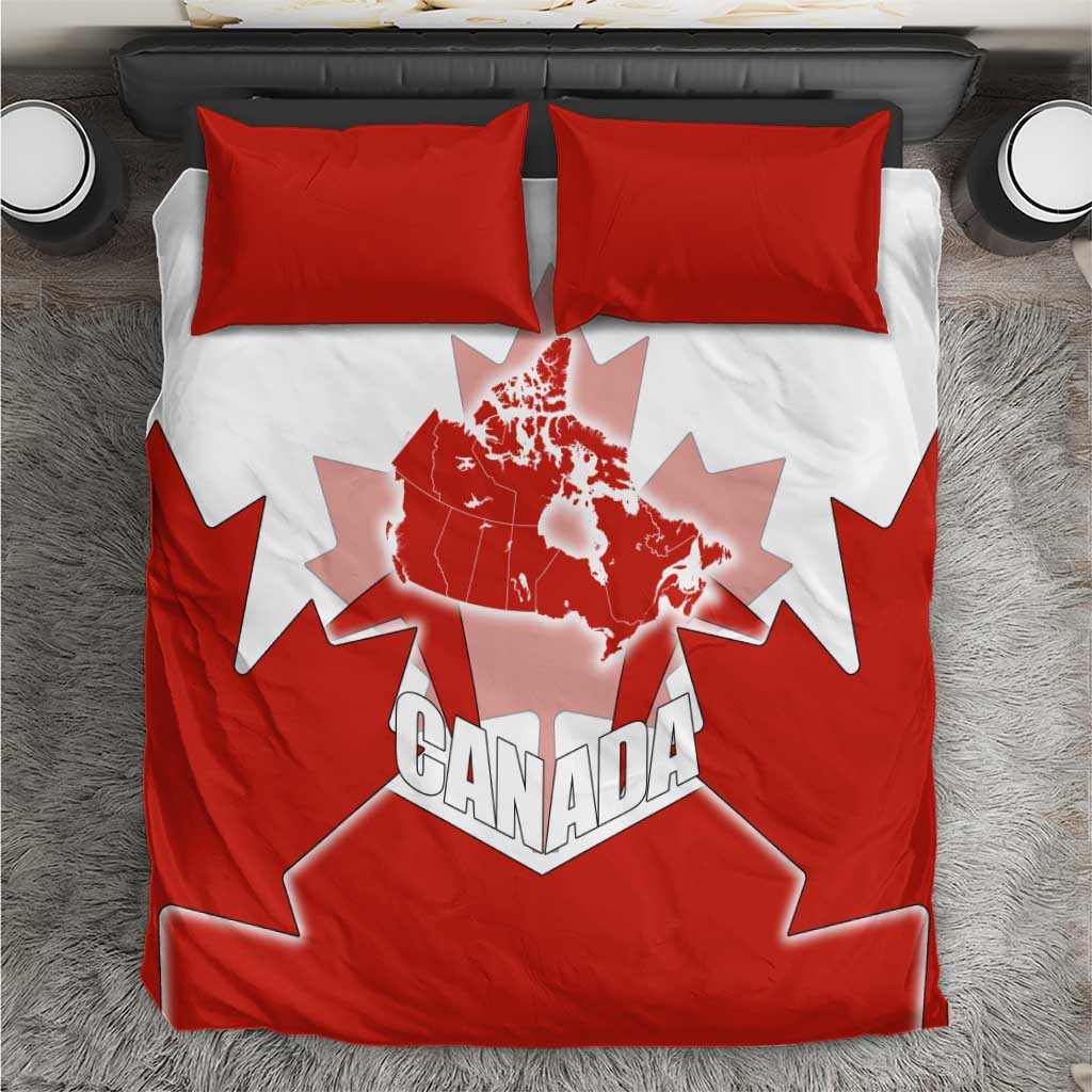 Canada Flag Bedding Set National Map & Symbolic Design