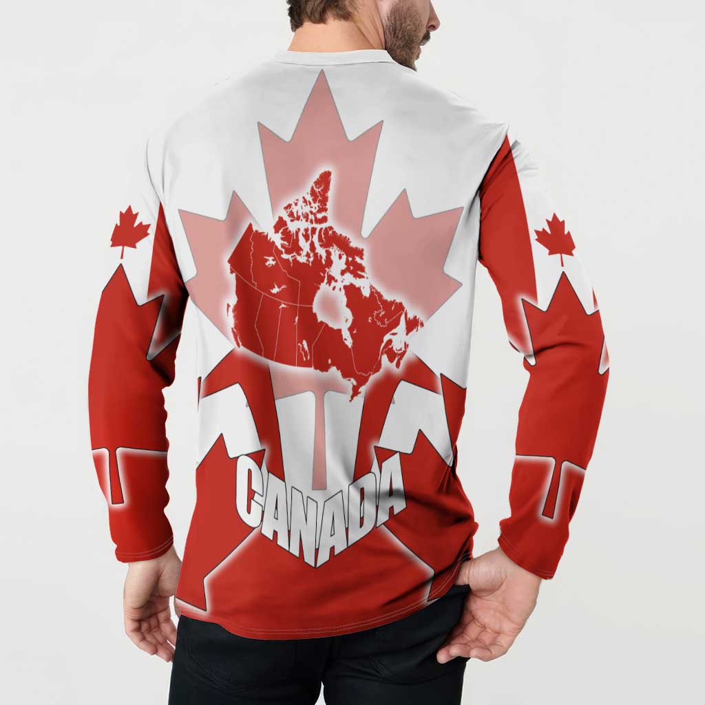 Canada Flag Button Sweatshirt National Map & Symbolic Design