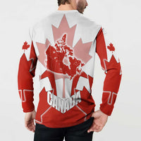 Canada Flag Button Sweatshirt National Map & Symbolic Design