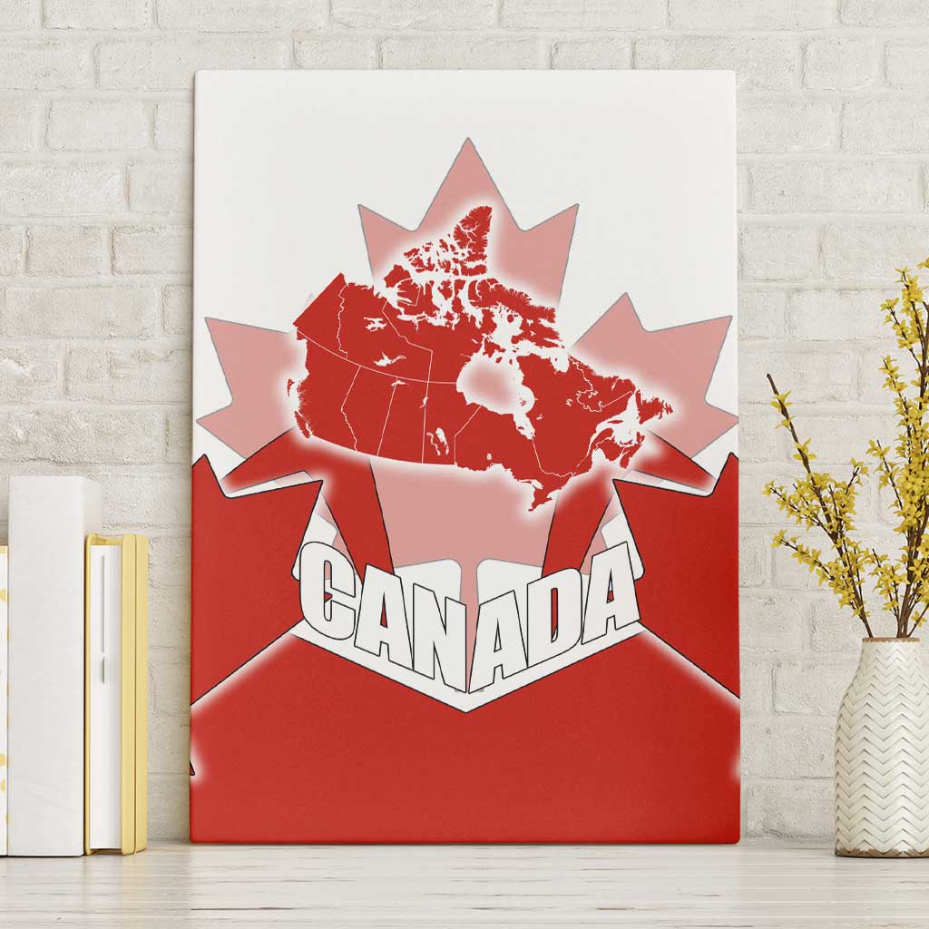 Canada Flag Canvas Wall Art National Map & Symbolic Design