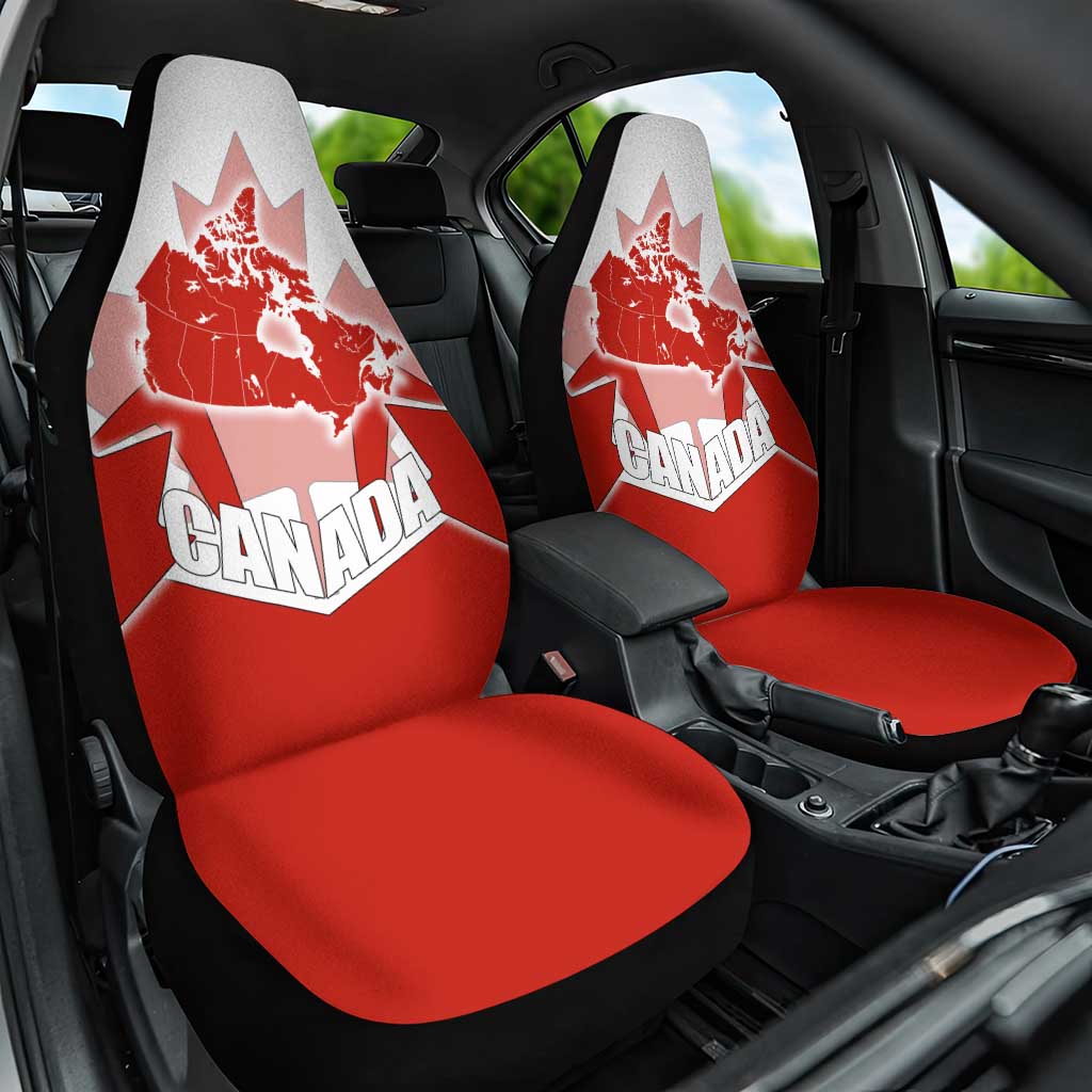 Canada Flag Car Seat Cover National Map & Symbolic Design