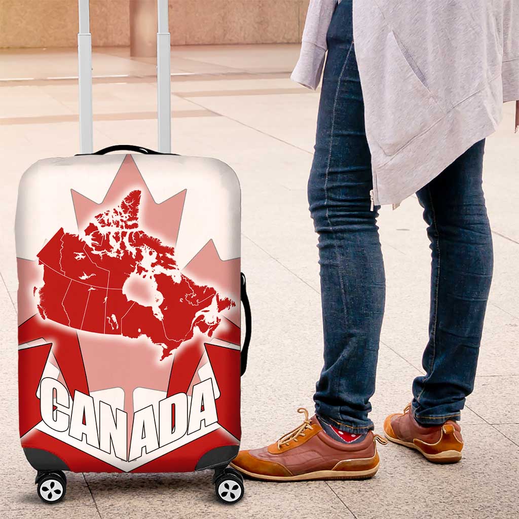 Canada Flag Luggage Cover National Map & Symbolic Design