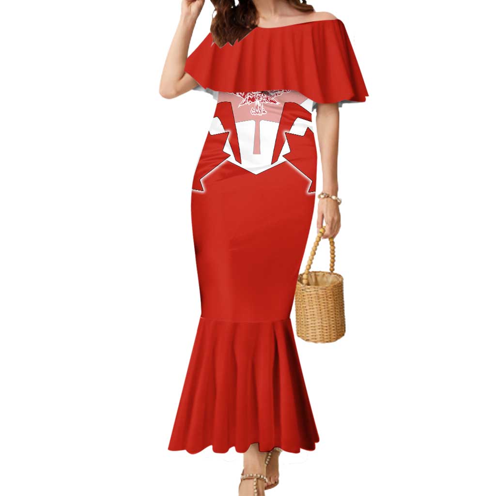 Canada Flag Mermaid Dress National Map & Symbolic Design