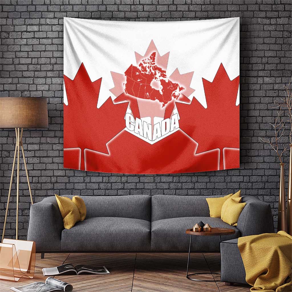 Canada Flag Tapestry National Map & Symbolic Design