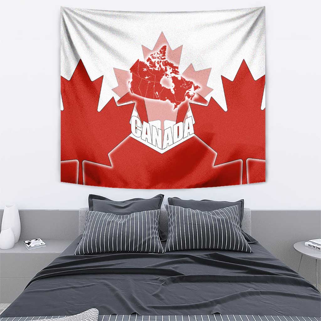 Canada Flag Tapestry National Map & Symbolic Design