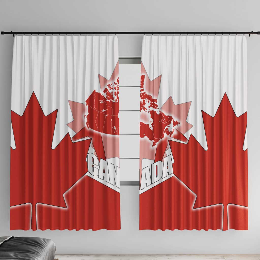 Canada Flag Window Curtain National Map & Symbolic Design