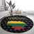 Lithuania Map Combined with National Coat of Arms Round Carpet Patriotic Design