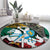 Lithuania's National Emblem Round Carpet with Military Motifs - Army-Inspired Design